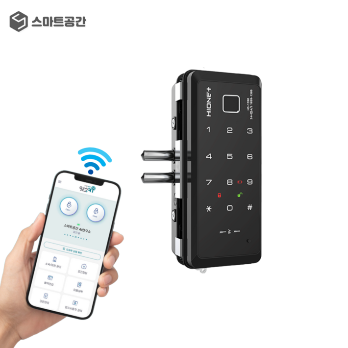 스마트공간 IoT 유리문 도어락  클립형 WiFi 매장 상점 원격 출입 강화유리 잇소키