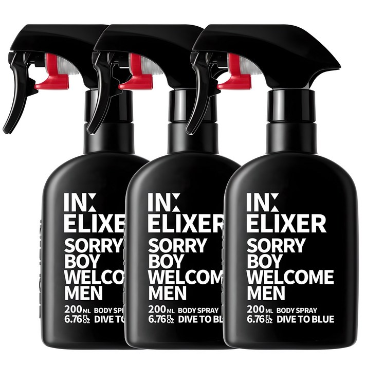 이넬릭서 바디스프레이 남자 향수 다이브 투 블루 향, 200ml, 3개