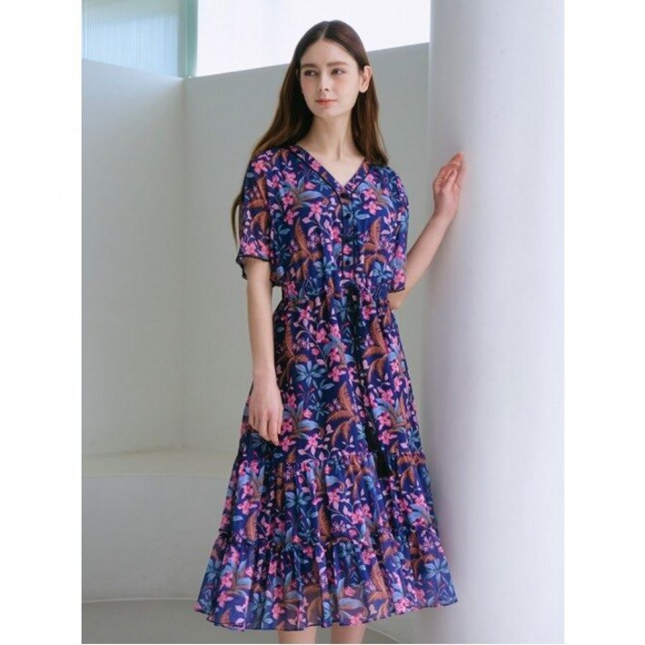 아날도바시니    벨소매 쉬폰 원피스 AX07OP22M