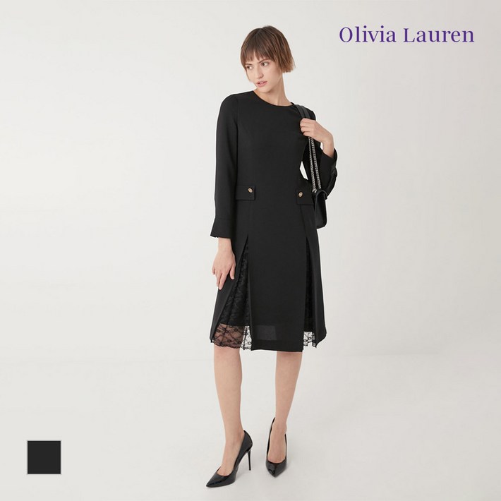올리비아로렌 레이스배색 포인트 원피스 VOCOA3F8121