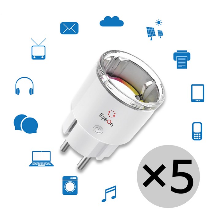 아이온 IOT 스마트플러그 wifi 원격제어 음성제어 타이머 에너지모니터링 AI 콘센트, 5개