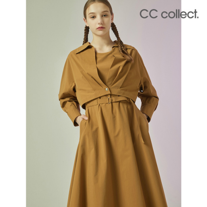 CC콜렉트 크롭 셔츠슬리브리스 벨티드 원피스 CAC233PSE022 380206