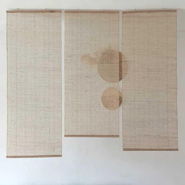 모시가리개 삼베 가리개 창문 조각보 규방공예 카페 한옥 베란다 롤커튼