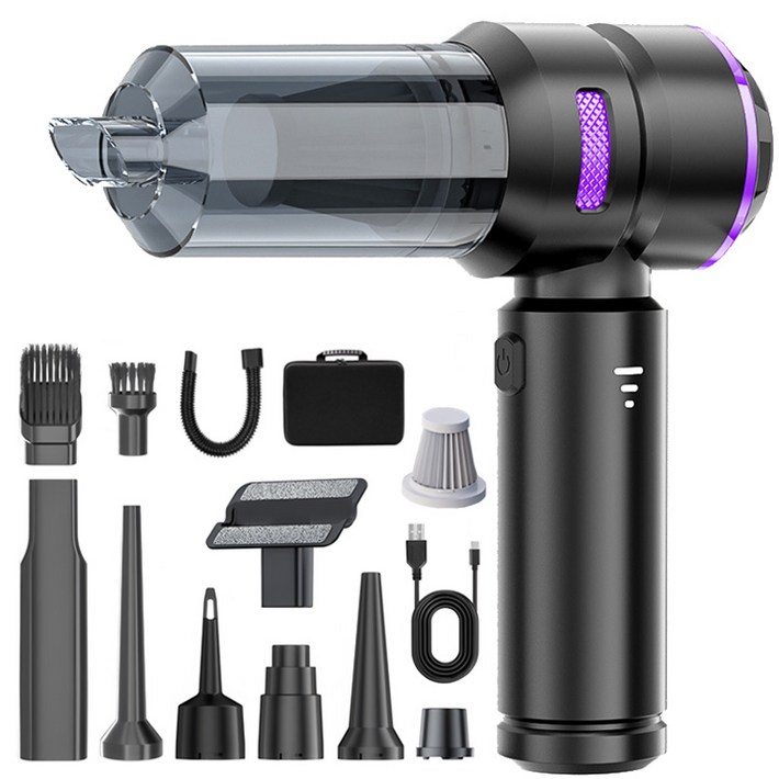 최신형 Voltmate 휴대용 무선 에어건 청소기 차량 가정 야외 흡취일체형 다기능 청소기 LED 전량 표시 BLDC 브러시리스 16000Pa TypeC 포트 진공 포장