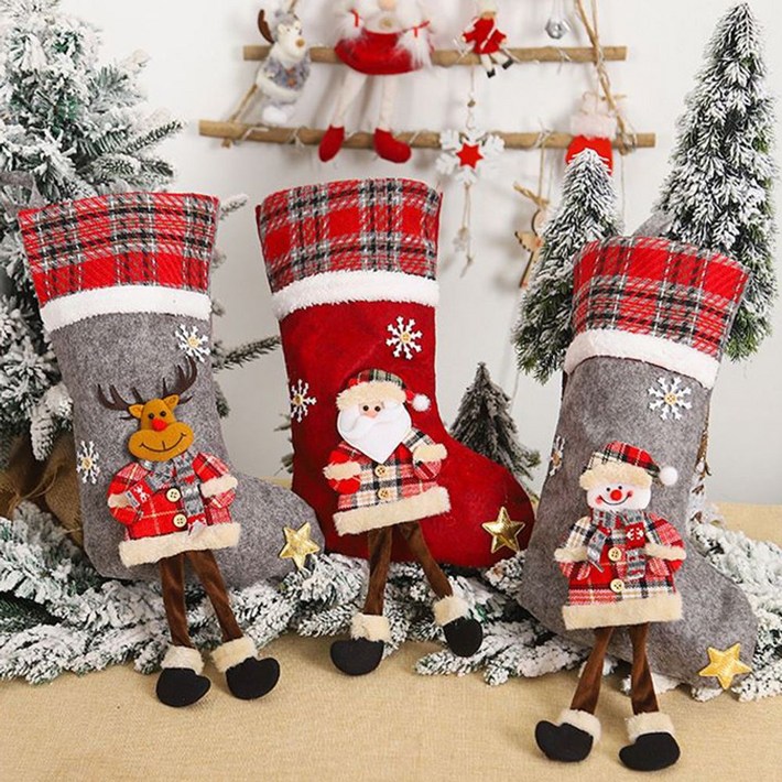 PK 크리스마스 양말 주머니 트리 장식 인테리어 XmasS4