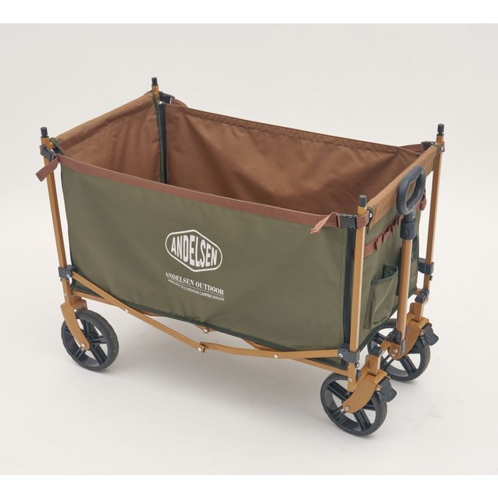 안델센 코코 프리미엄 4in1 캠핑웨건 캐노피적용, 강아지 유모차 사용, 측면개방, 벤치형 웨건, 1개, 카키
