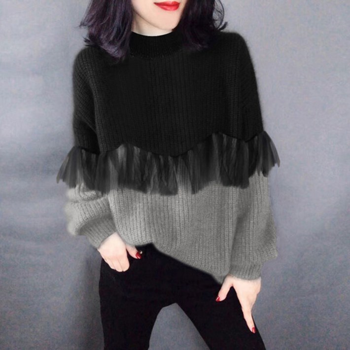 더블린레이스케이프배색블라우스 1종