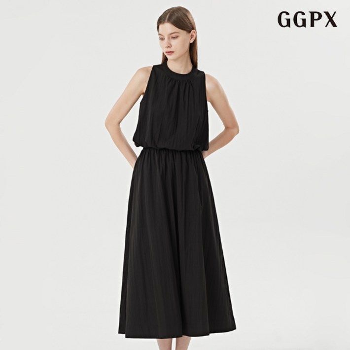 GGPX 민소매 블라우스 플레어 밴딩 스커트 셋업  GOBOW052D