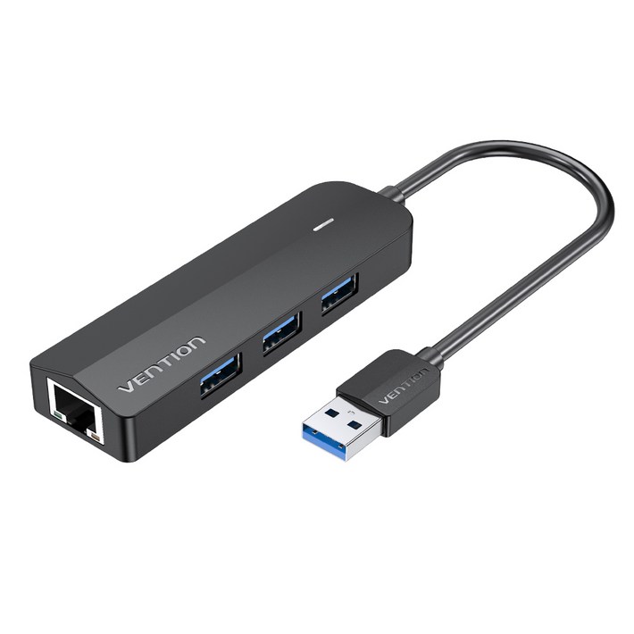 벤션 USB 기가랜카드 USB3.0 멀티허브 CHNBB, 블랙, 5개