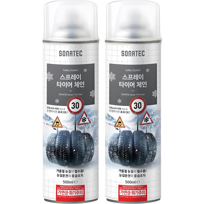 소나텍 스프레이 타이어 체인, 2개, 500ml 소나텍 스프레이 타이어 체인, 2개, 500ml