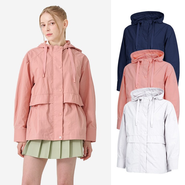 빌트모아 여성 여름 골프웨어 후드 사파리 방수 바람막이 점퍼