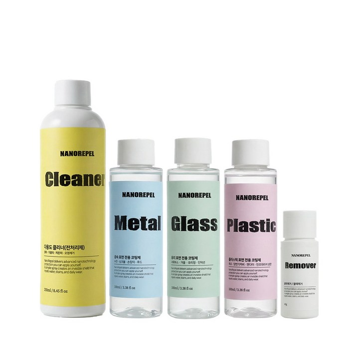 나노리펠 홈실속세트 대용량 싱크대 상판 수전 샤워부스 거울 셀프 나노 코팅제