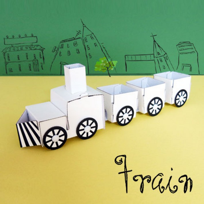 칼라노리칼라노리자체제작상품잘굴러가는 종이기차 교통기관추석 이동수단교통수단페이퍼크래프트 종이 공작DIY 만들기늘봄 방과후수업, 1개