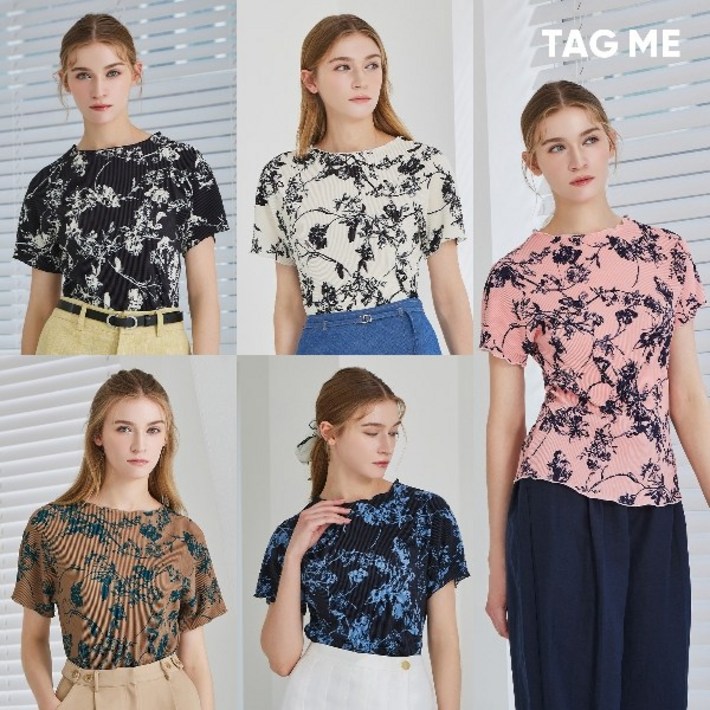 쇼핑엔티 25SS 태그미 플리츠 블라우스 5종