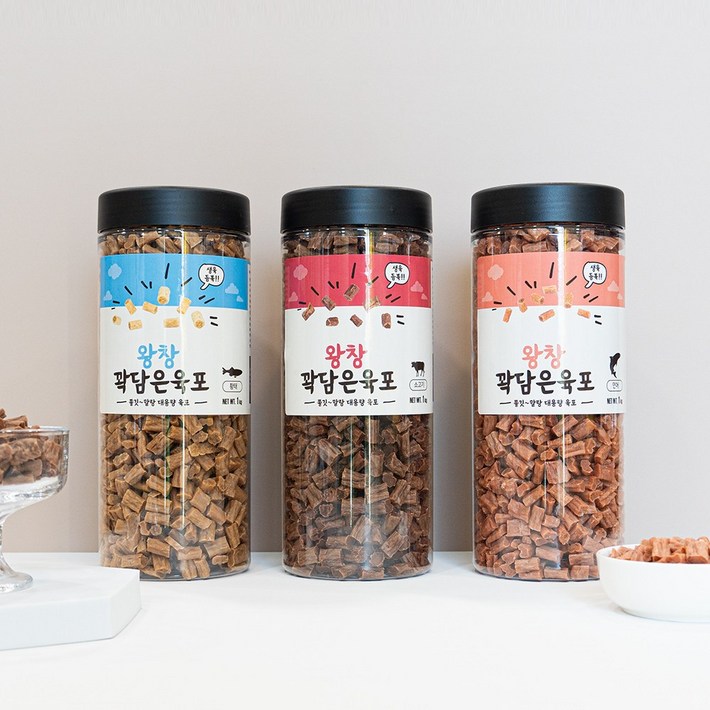 펫라벨 3kg 혼합, 왕창 꽉담은육포 강아지간식, 교육용, 훈련용 대용량 강아지 육포, 3,000g, 1개