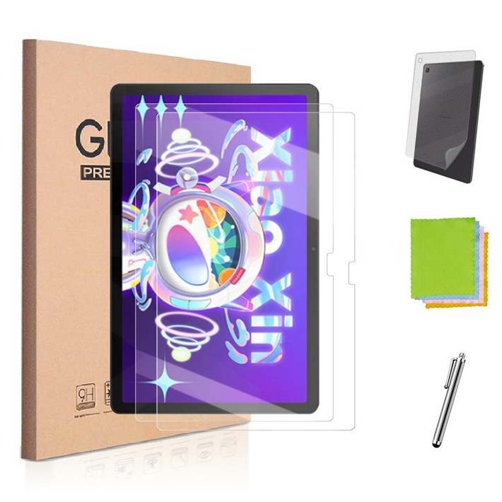 레노버탭 K10 PRO  P12 10.6인치  M10 PLUS 3세대 샤오신패드 강화유리 액정보호필름2장터치펜후면필름클리너 TB125FU 128FU 케이스나라