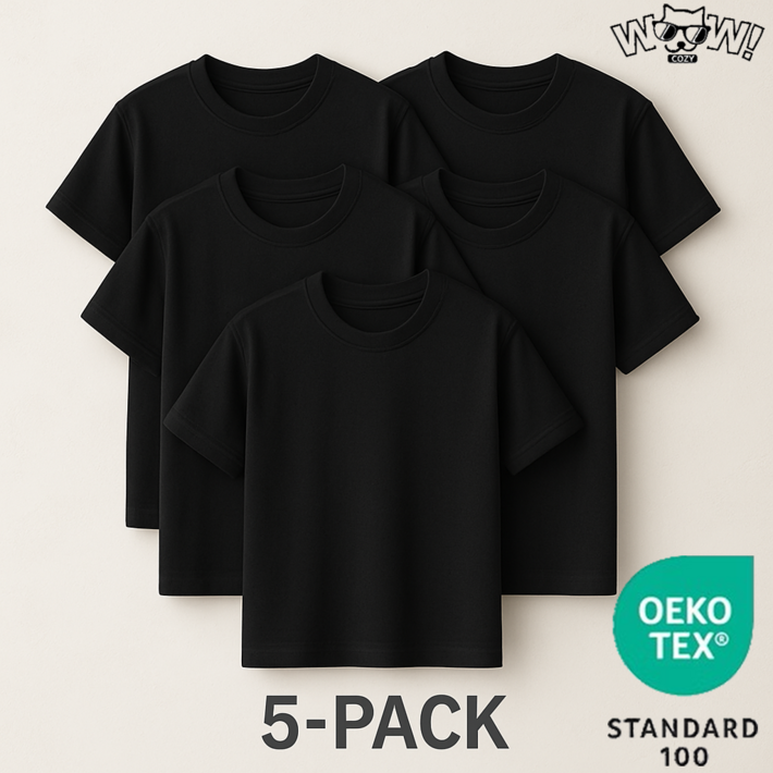 와우코지 5장 면티 30수 무지 라운드 오코텍스 빅사이즈 반팔 티셔츠 남녀공용