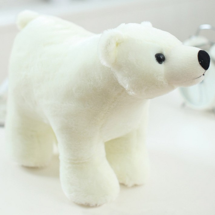사랑스런북극곰 애착 곰인형, 화이트, 1개, 27cm