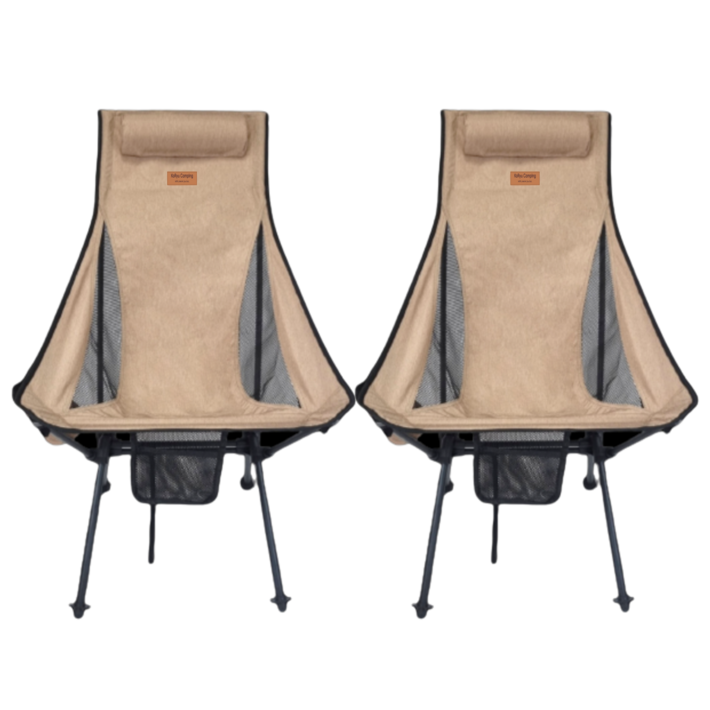 롱 릴렉스 캠핑 의자 2개 캠핑 체어 감성 폴딩 접이식 편한 휴대용 캠핑용 초경량 백패킹, 라이트브라운, 11