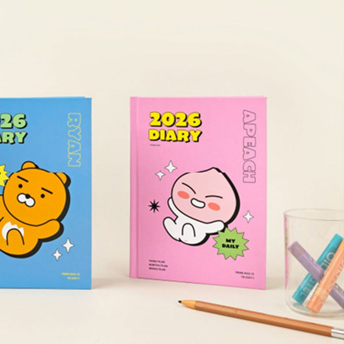 카카오프렌즈 다이어리 양장다이어리 2026년+연필1p
