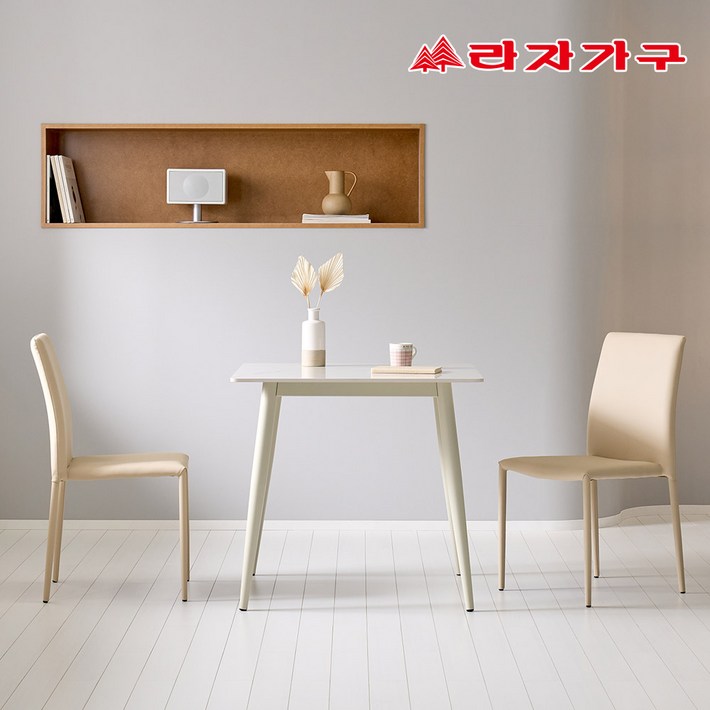 라자가구 파비오 12T 포세린 세라믹 2인용 식탁 의자2개 세트, 화이트상판그레이프레임