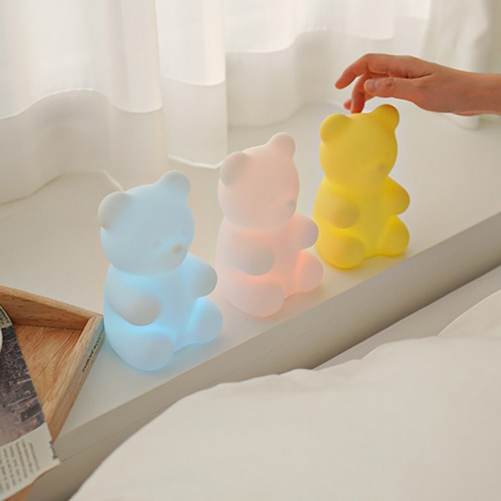 말랑말랑 젤리곰 무드등, 6 color 수면등 KC인증 말랑말랑 젤리곰 무드등, 6 color 수면등 KC인증
