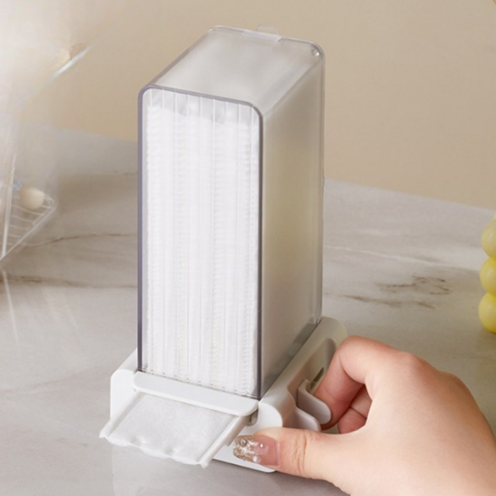 미리모아 자동 원터치 먼지차단 화장솜 디스펜서, 화이트, 1개