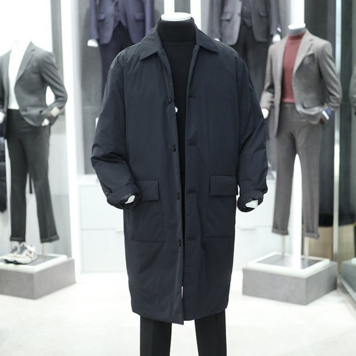 앤드지 겨울코트 덕다운 칼라넥 아웃포켓 블랙 겨울 봄 바이 지오지아