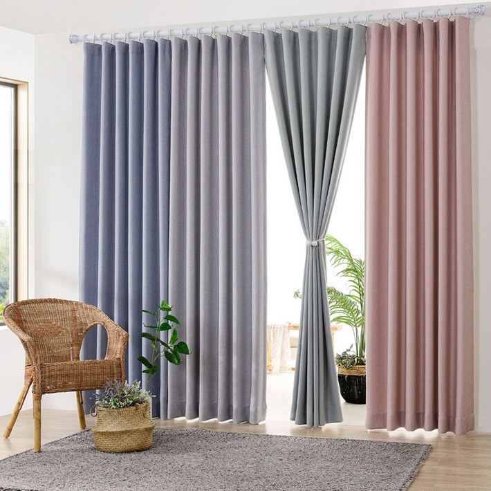 아로아 국내제작 미란다커튼 방수커튼 형상기억 방한 방풍 먼지없는 70암막커튼 2장 자석끈증정 거실 안방 사계절 핀형 레일 커튼봉링 커텐