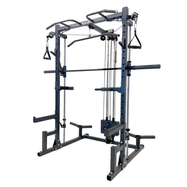 희우스포츠 K50 파워렉 스쿼트랙 미니랙 하프랙 웨이트운동 홈트 홈짐기구, 블랙, 강철100kg고무원판100kg중량봉각도조절벤