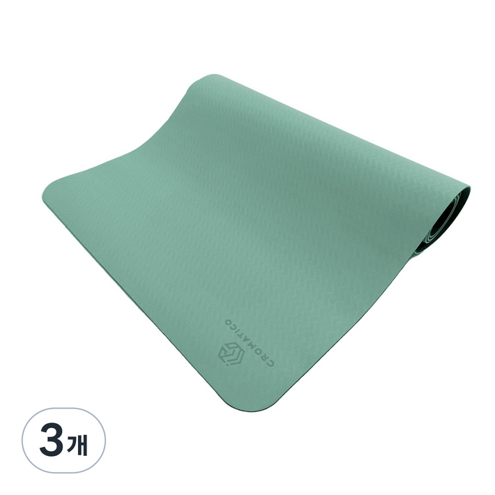 크로마티코 TPE 넓은 와이드 요가매트 홈트매트 6mm, 3개, 포레스트그린