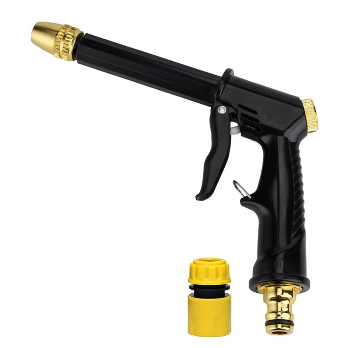 앙플랜트 메탈 초강력 고압분사기 롱 블랙건, 1개, 금색  검정색