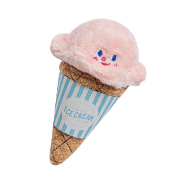 바잇미 강아지 노즈워크 삑삑 바스락 딸기 아이스크림 장난감 6 x 13 cm