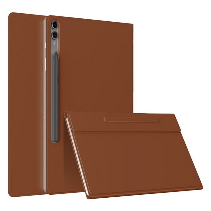 GSB 프리미엄 태블릿PC 펜슬 수납 슬림 북커버 케이스, 시나몬브라운, 1개