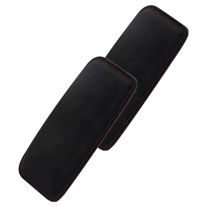 크로니클 차량용 장거리 운전 두툼 무릎 쿠션 패드 전체차량 호환, 스웨이드 레드 스티치, 2개