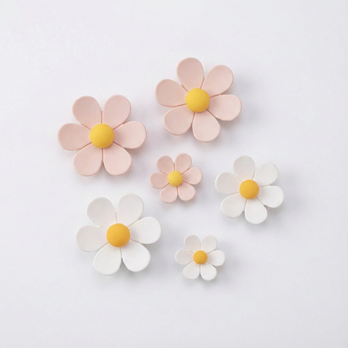 바비랩스 귀여운 데이지꽃 냉장고 인테리어 자석 2종 x 3p 세트