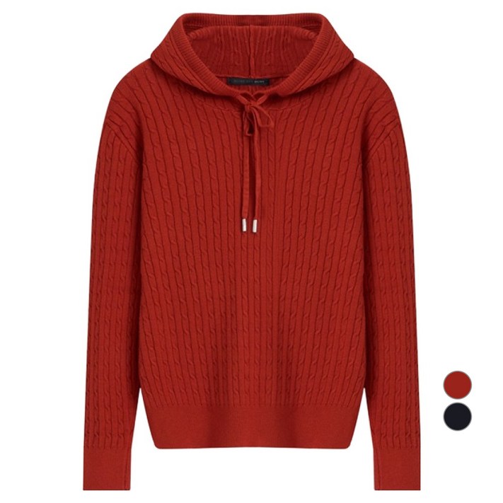 올리브데올리브 여성용 꽈배기 후드 니트