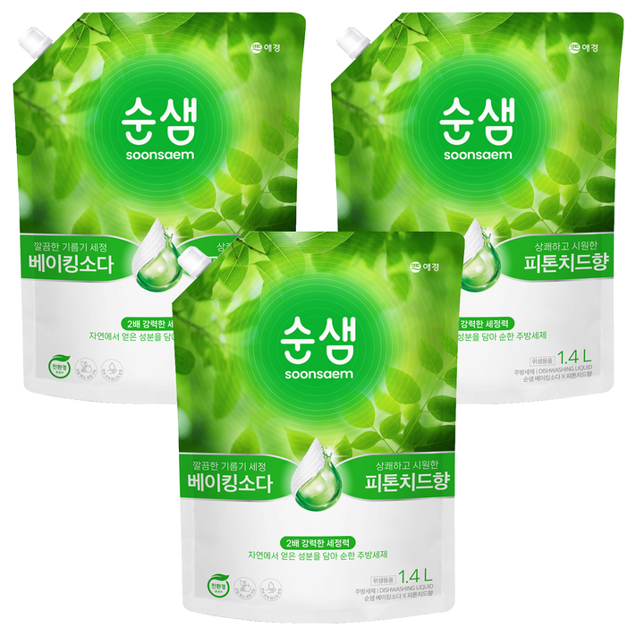 순샘 베이킹소다 피톤치드향 주방세제 리필