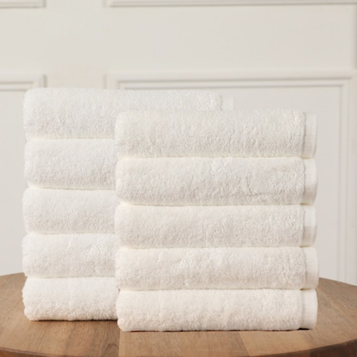 모던리빙 국산 호텔수건 200g 뱀부얀 항균 OEKOTEX 세면타올, 10개, 화이트