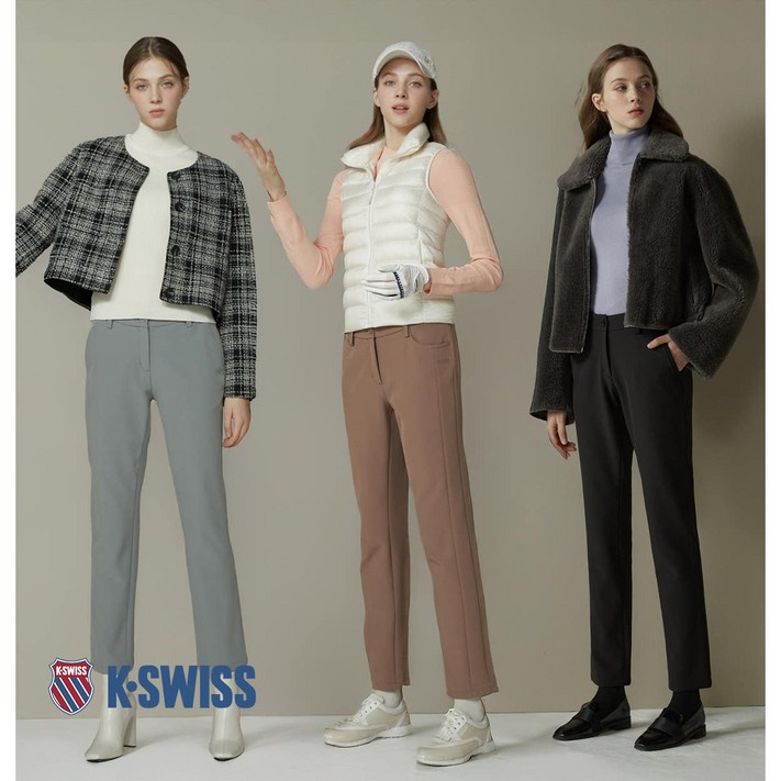 케이스위스 KSWISS 여성 스판 기모 본딩 바지