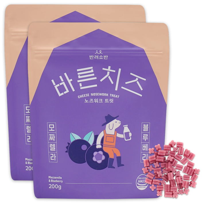 반려소반 강아지 바른치즈 노즈워크 트릿 200g, 2개, 모짜렐라 블루베리 혼합맛 반려소반 강아지 바른치즈 노즈워크 트릿 200g, 2개, 모짜렐라 블루베리 혼합맛