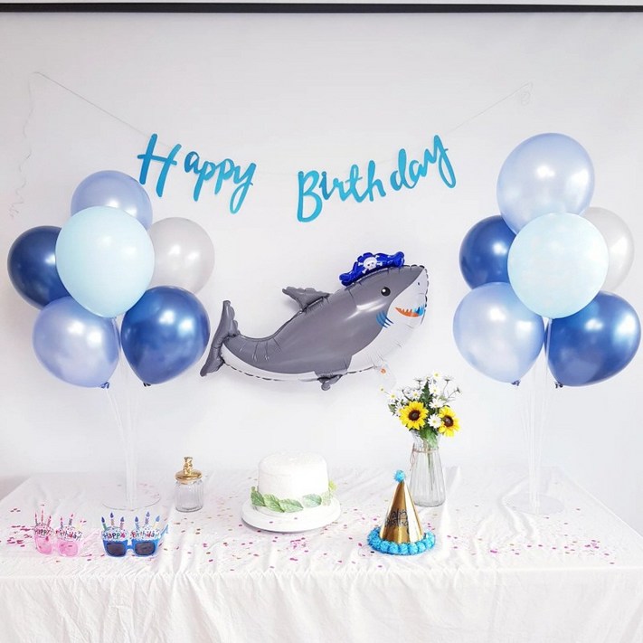 민즈셀렉트 상어 생일풍선 패키지 생일풍선세트 해피벌스데이가랜드 Happybirthday 이벤트 - 투데이밈