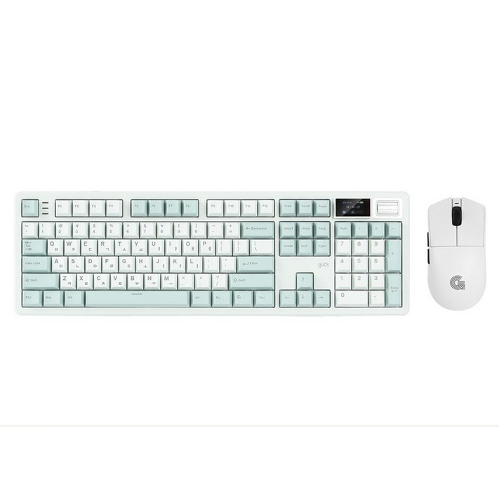 지클릭커 WMK790 8K 무선 블루투스 기계식 키보드 마우스 세트 그린라이트 도각도각45g, 일반형, 그린라이트 도각도각45g, WMK790