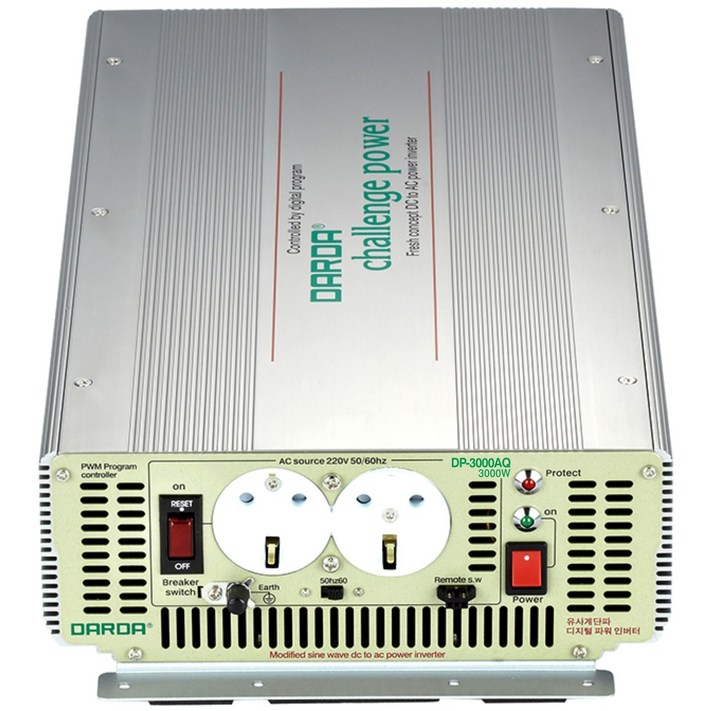 다르다 DARDA 차량용 인버터 유사계단파 DC12V 3000W, DP3000AQ, DP3000AQ
