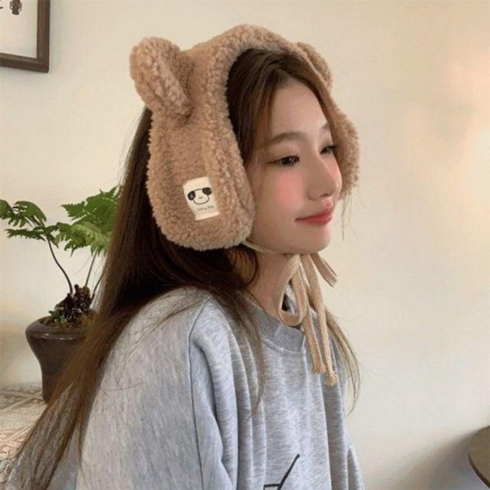 강아지 귀도리 귀덮개 애견 목도리 방한 템 겨울 귀달이 귀마개 무지 양털 귀시림방지