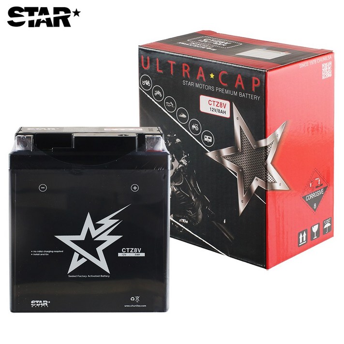 스타모터스 오토바이 배터리 CTZ8V12V8AH PCX15년 이후 XMAX SCR