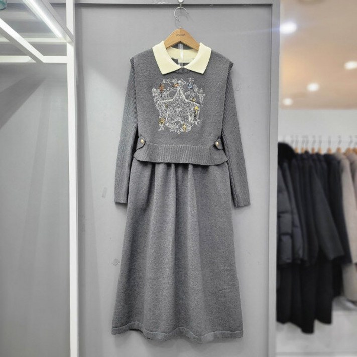 무자크 스타조끼 세트 니트원피스 MO9WKO01