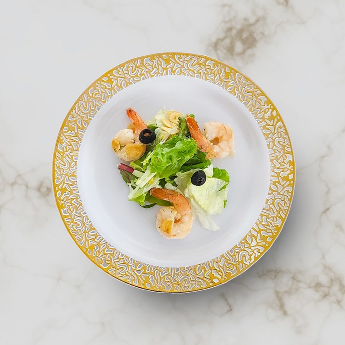 쓱싹 플라스틱 엔틱 일회용접시 골드 18cm