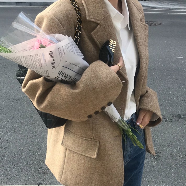 코코블랑 레트로 카라 모직자켓
