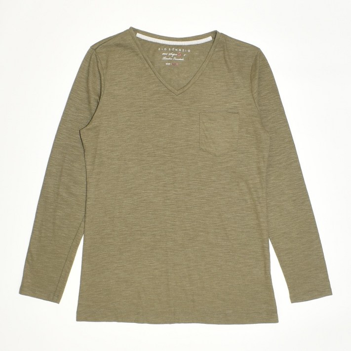 빈티지테크 2832.지오송지오 브이넥 포켓 긴팔티셔츠정품 85